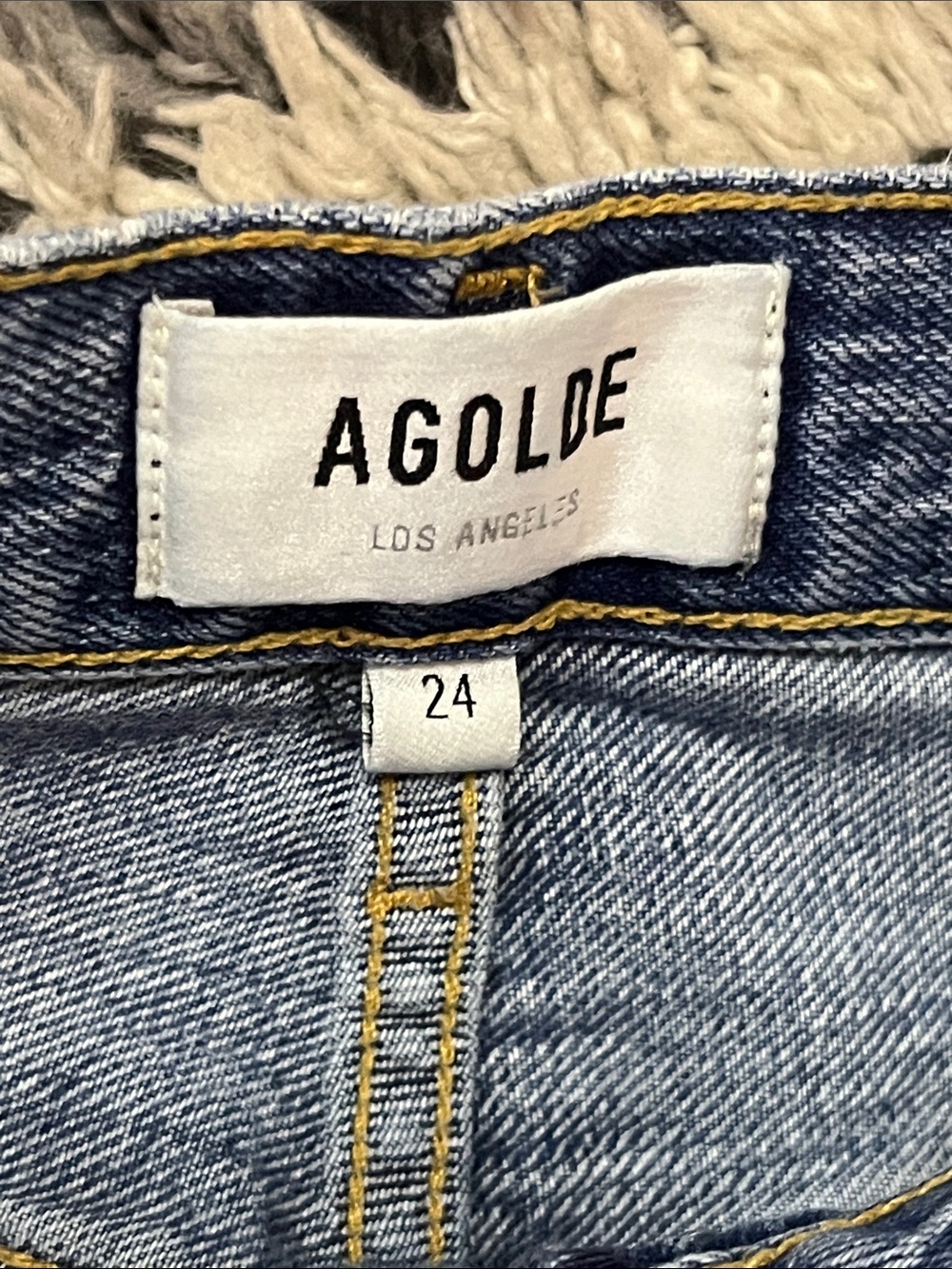AGOLDE Riley Crop High Rise Straight Jeans Distressed Blue Size 24 - Picture 6 of 11